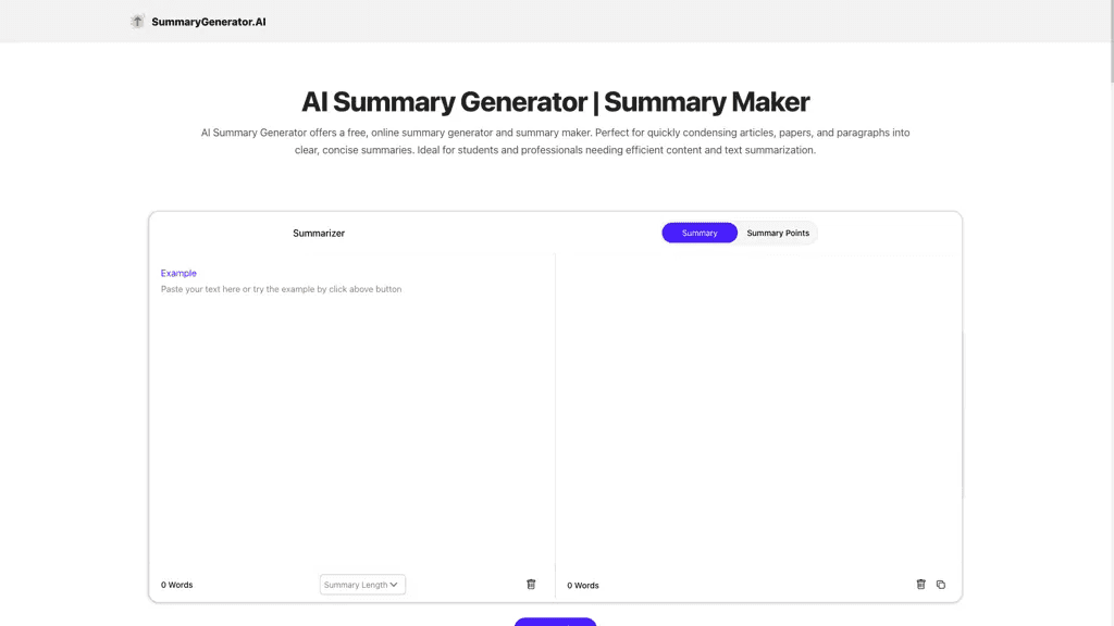 summarygenerator.ai 工具截图