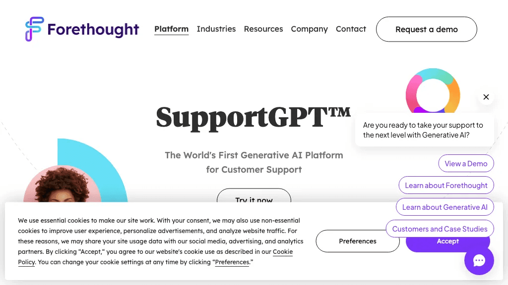 SupportGPT 官网截图