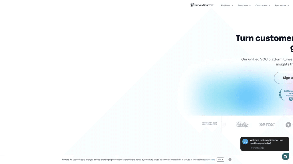 SurveySparrow 官网截图