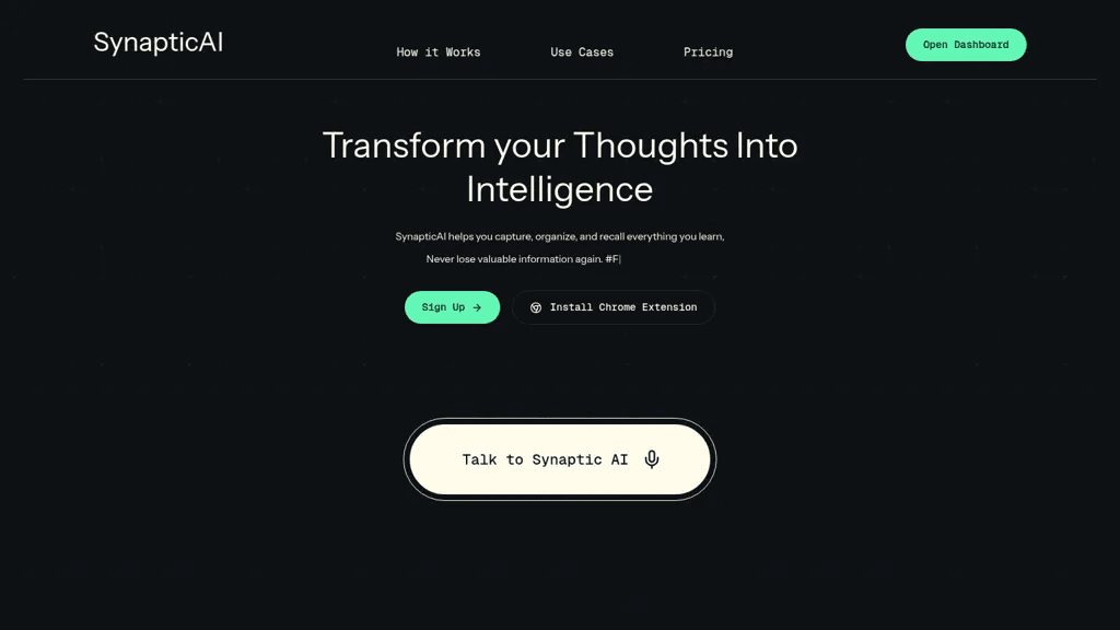 Synaptic AI 官网截图