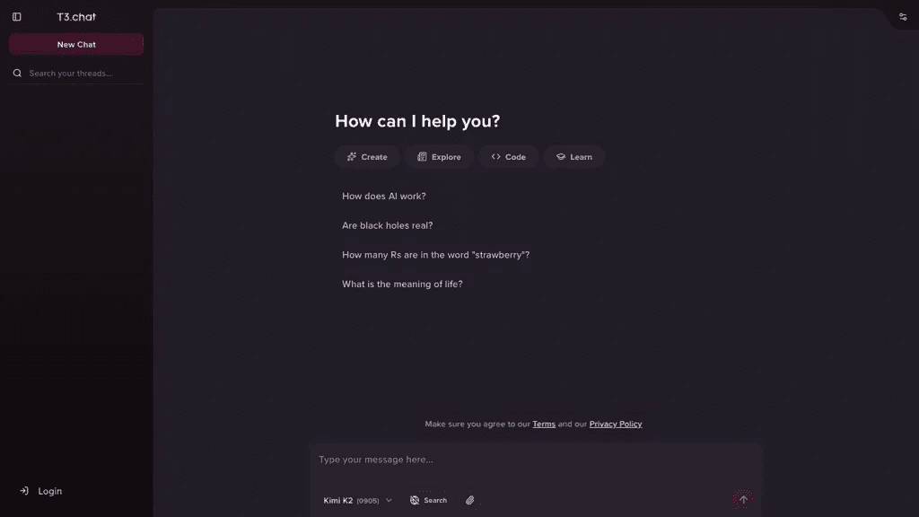 T3 Chat 工具截图