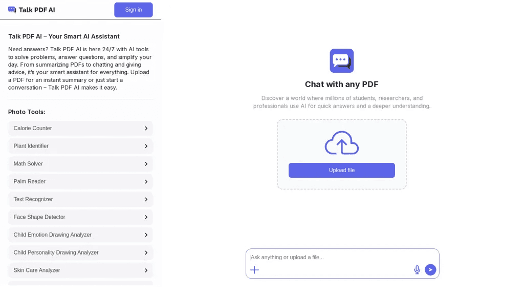 Talk PDF AI 工具截图