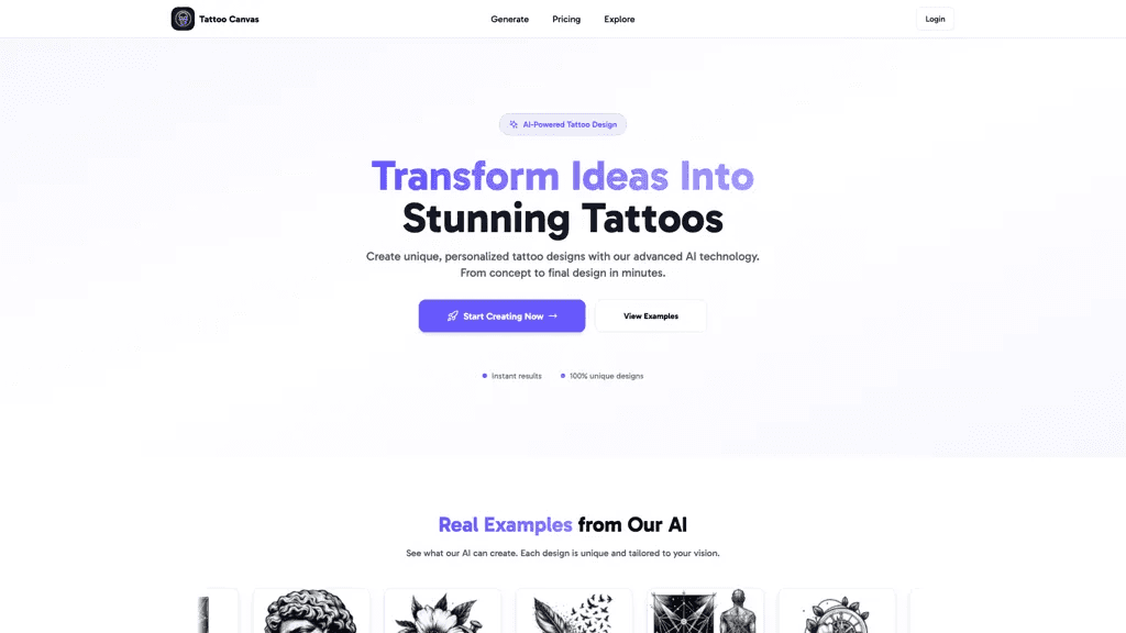 Tattoo canvas 官网截图