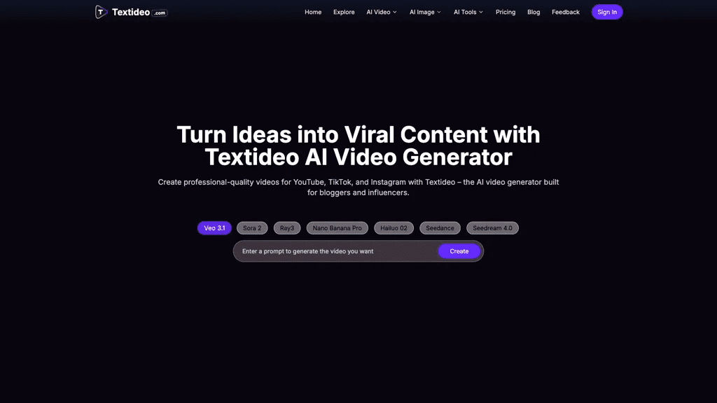 Textideo 官网截图