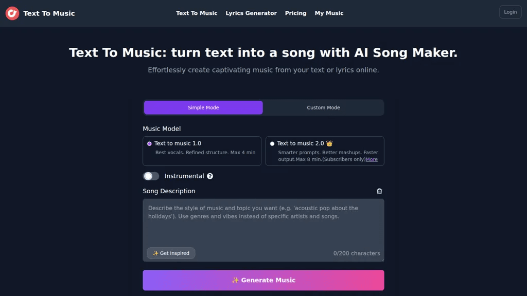 texttomusic.org 工具截图