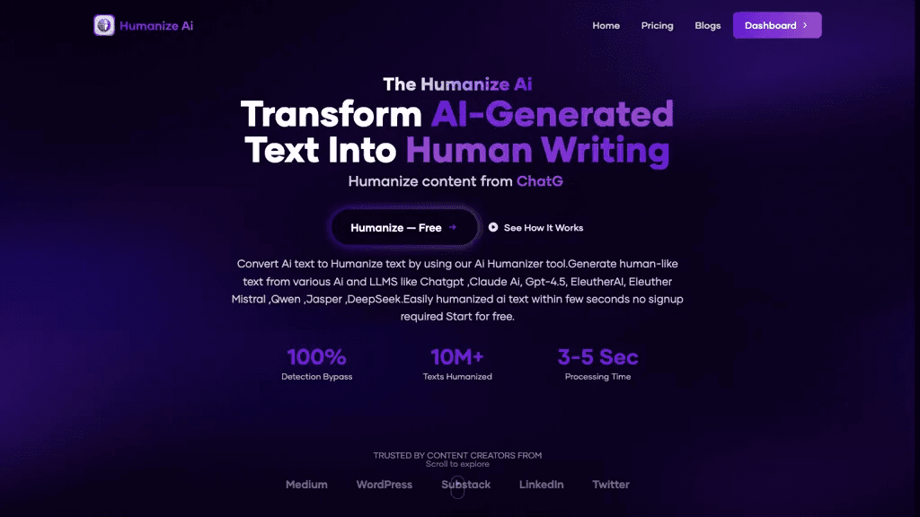 The Humanize AI 工具截图