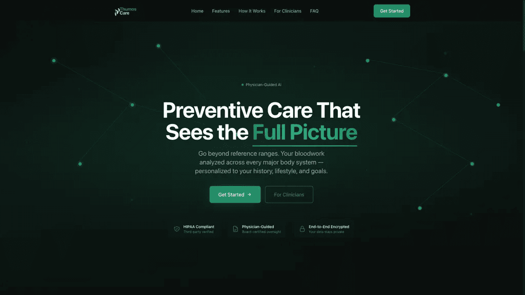 Thumos care 官网截图
