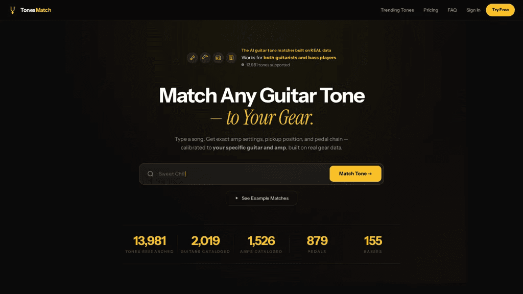 TonesMatch 官网截图