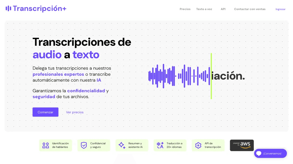Transcripción+ 官网截图