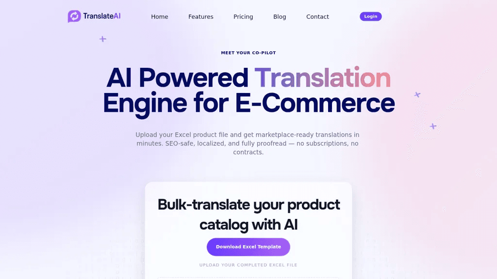 TranslateAI 官网截图