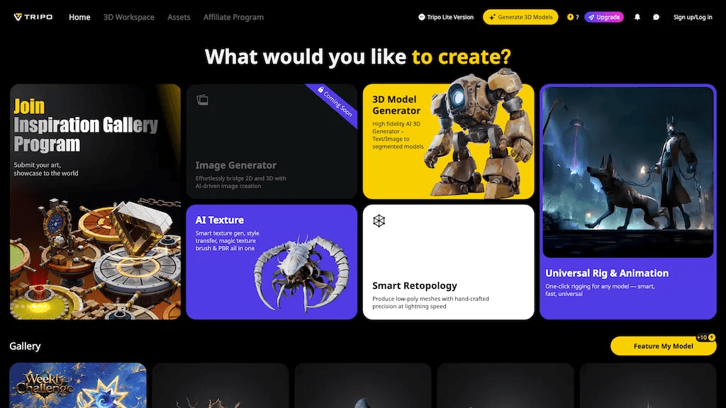 Tripo 3d 工具截图