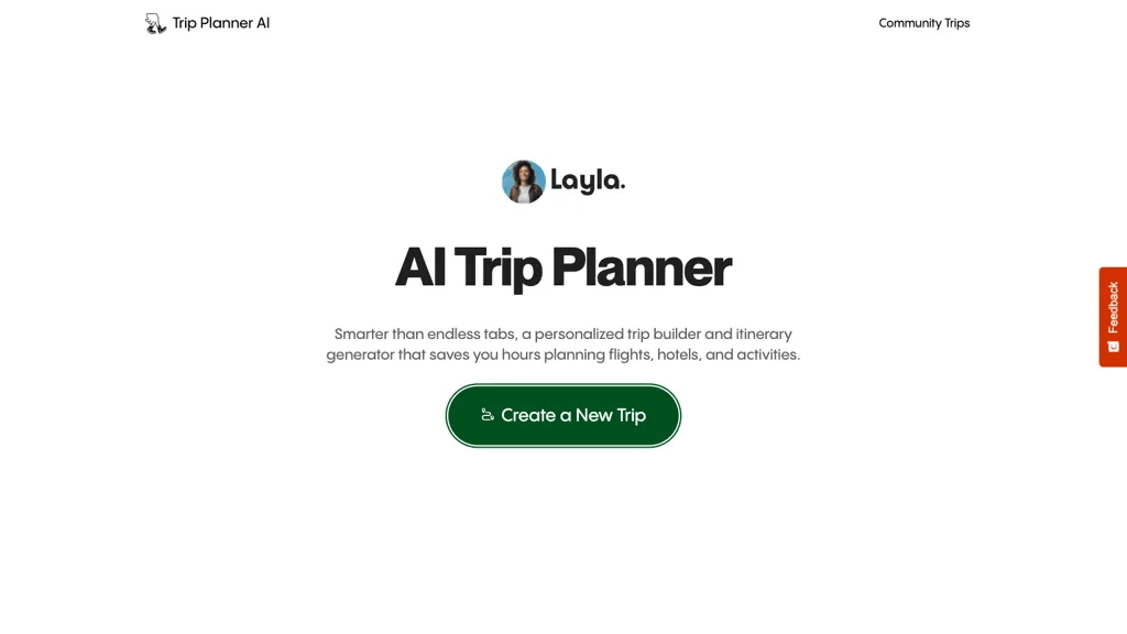 Tripplanner.ai 官网截图