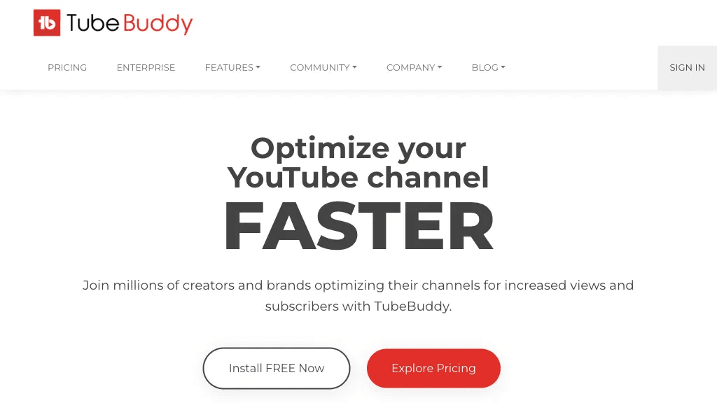 TubeBuddy 工具截图