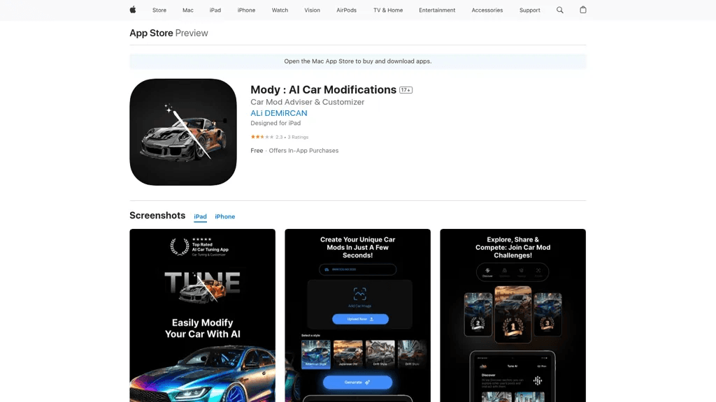 Tune: AI Car Tuning 工具截图