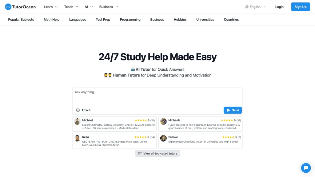 tutorocean.com 官网截图