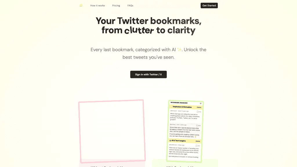 TwitterBookmarks 官网截图