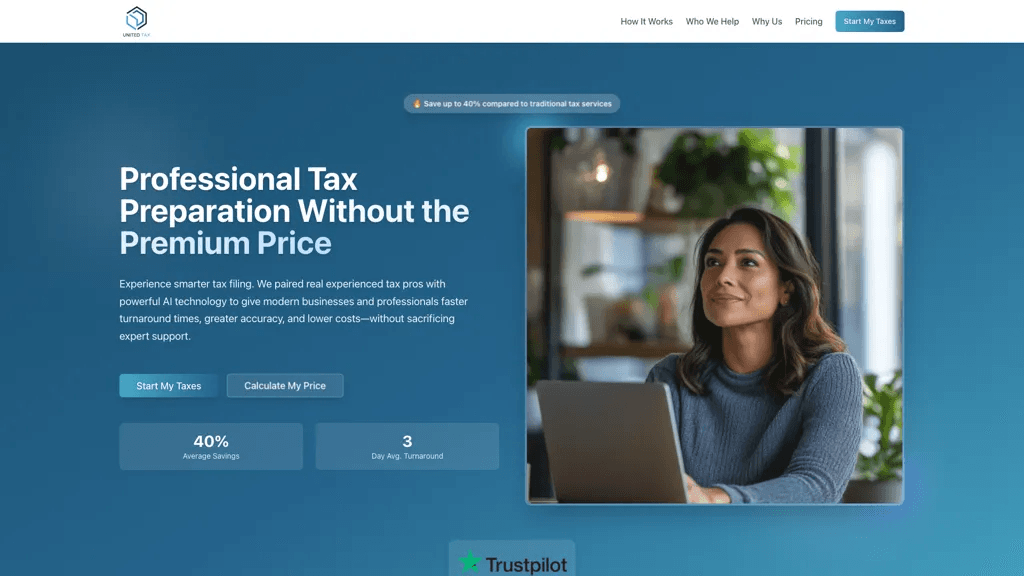 UnitedTax.AI 官网截图
