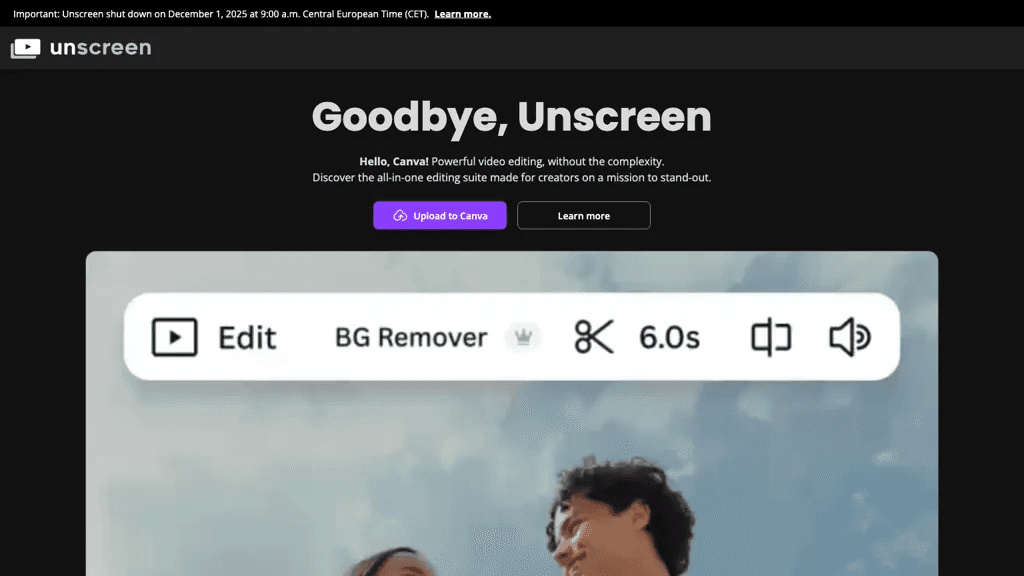 Unscreen.com 工具截图