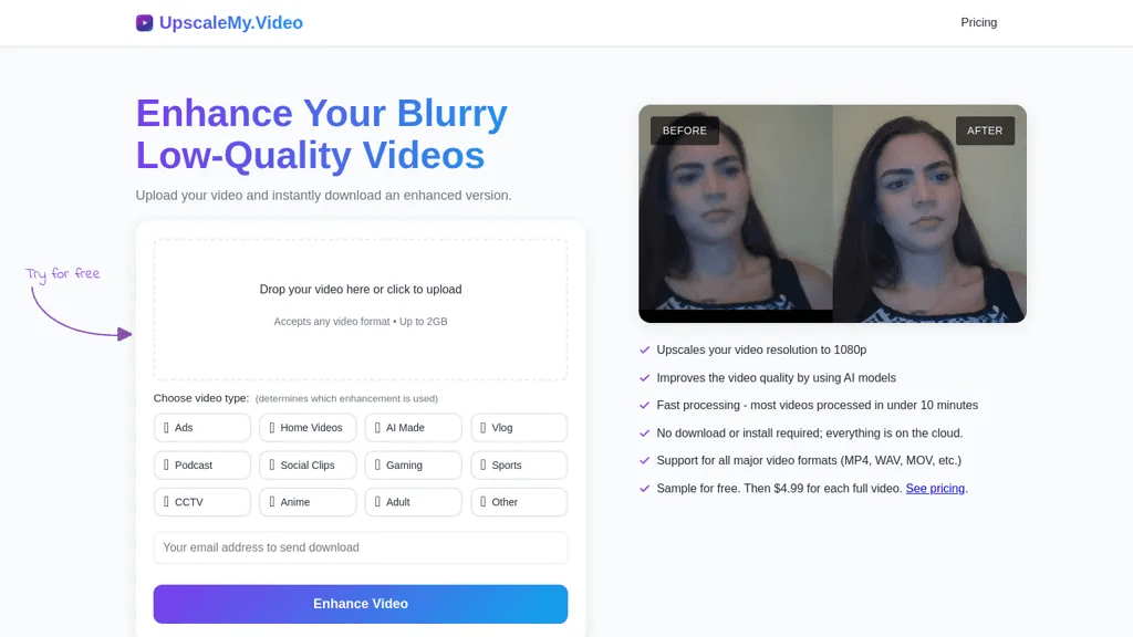 UpscaleMy.Video 工具截图