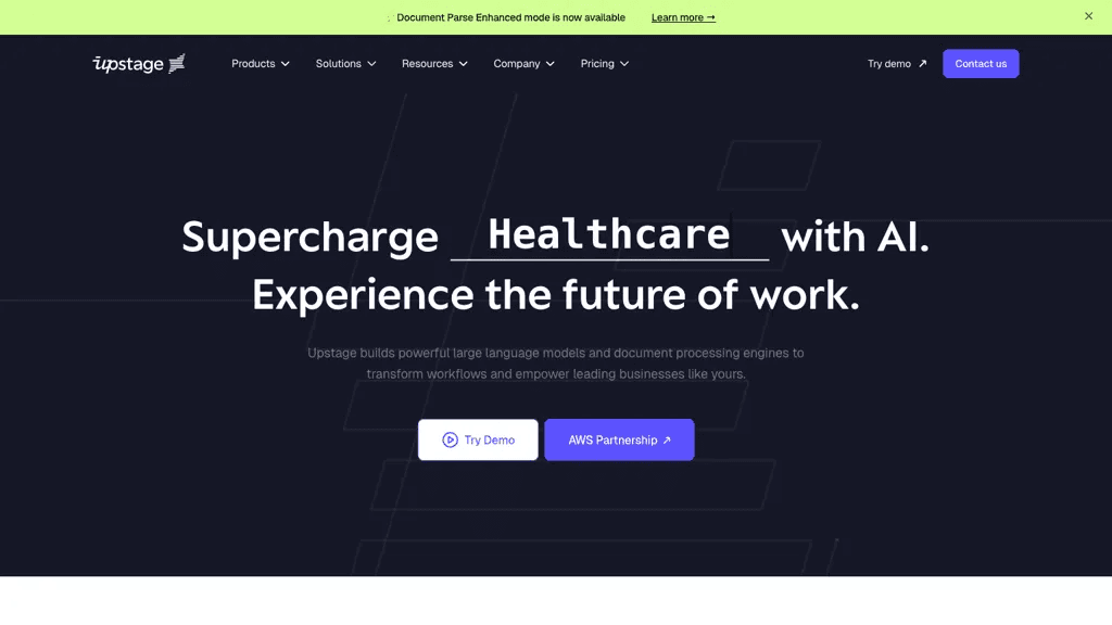 Upstage AI 工具截图