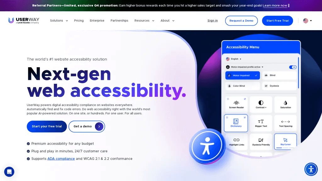 Userway 官网截图