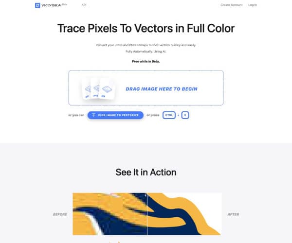 Vectorizer AI 工具截图