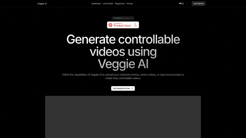 Veggie ai 官网截图