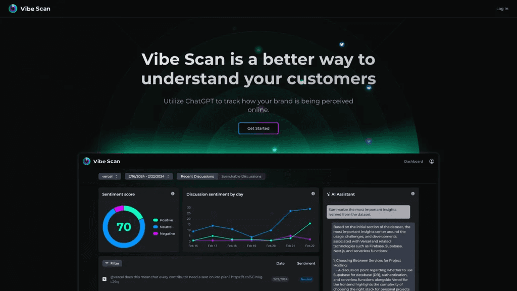 Vibe Scan 官网截图