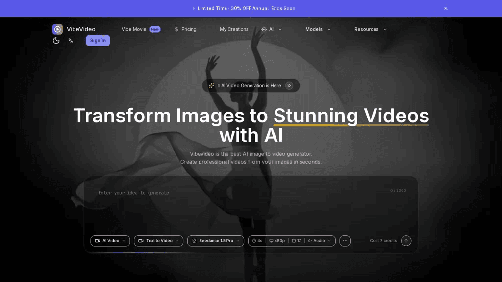 VibeVideo.app 官网截图