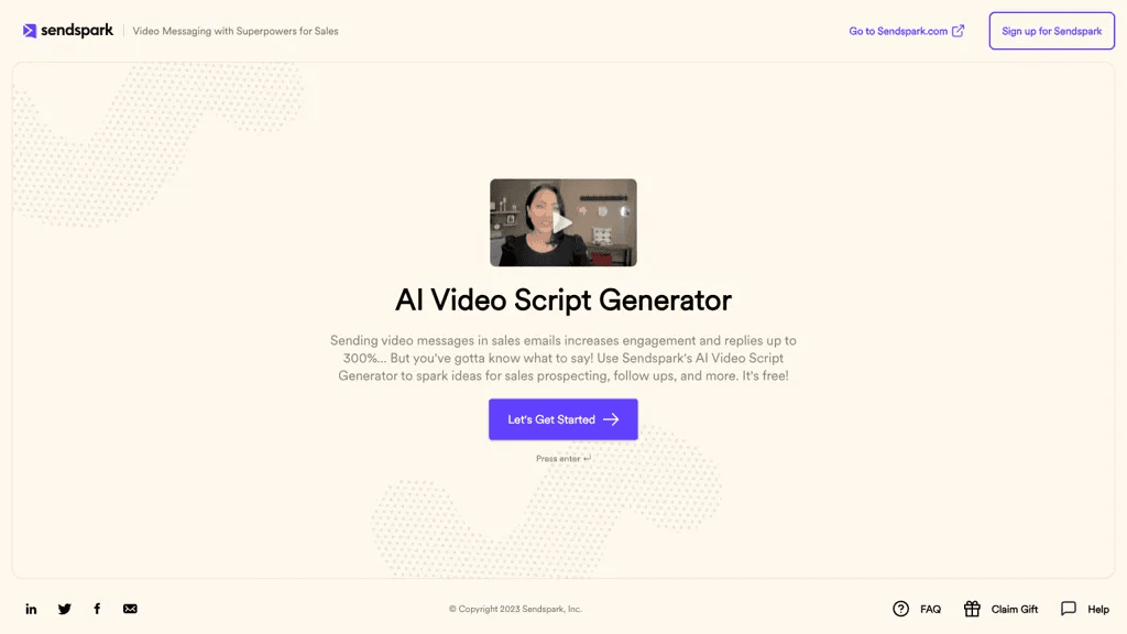 Video script generator 工具截图
