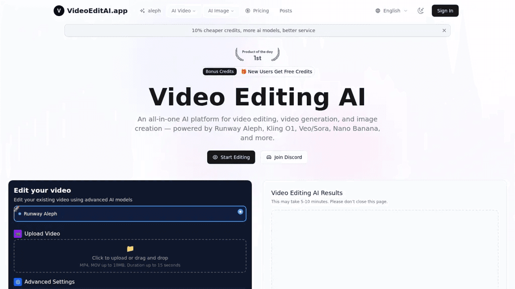 videoeditai.app 官网截图