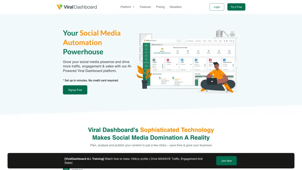 ViralDashboard 官网截图
