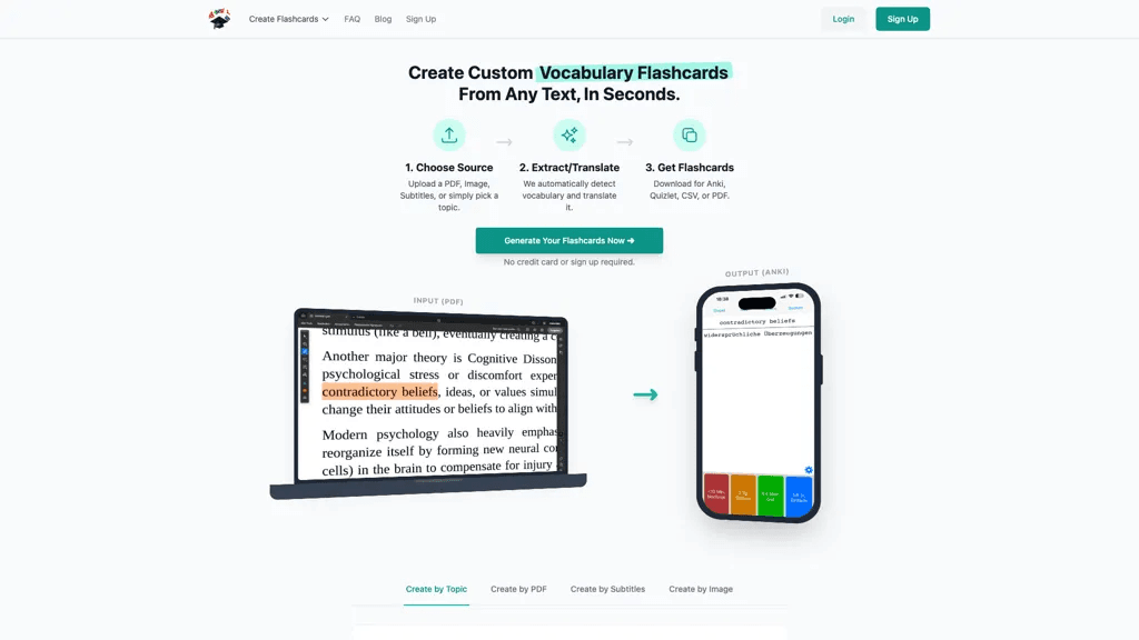 VocabGenerator.com 工具截图
