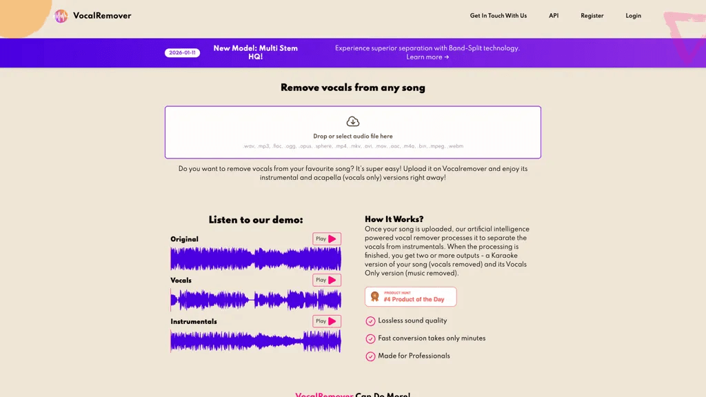 Vocalremover 工具截图