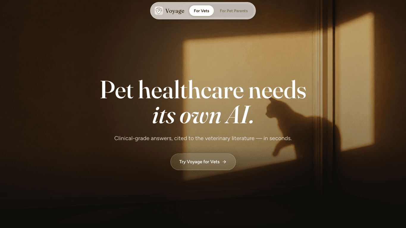 Voyage Pet AI 官网截图
