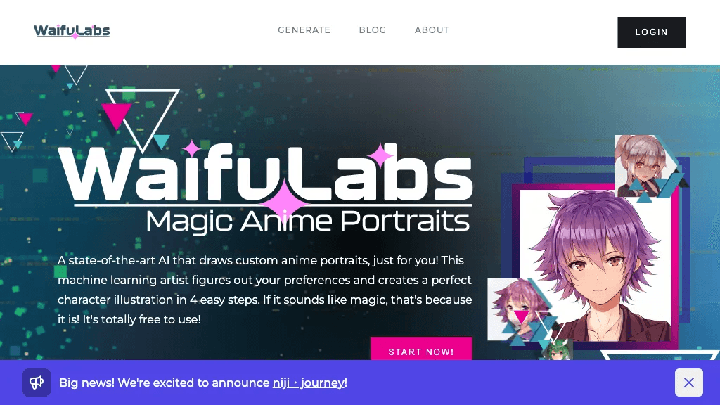 Waifulabs 官网截图