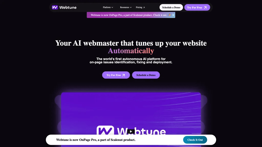 Webtune ai 官网截图