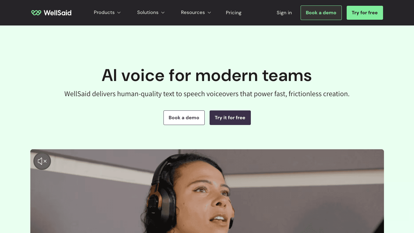 WellSaid.io 官网截图