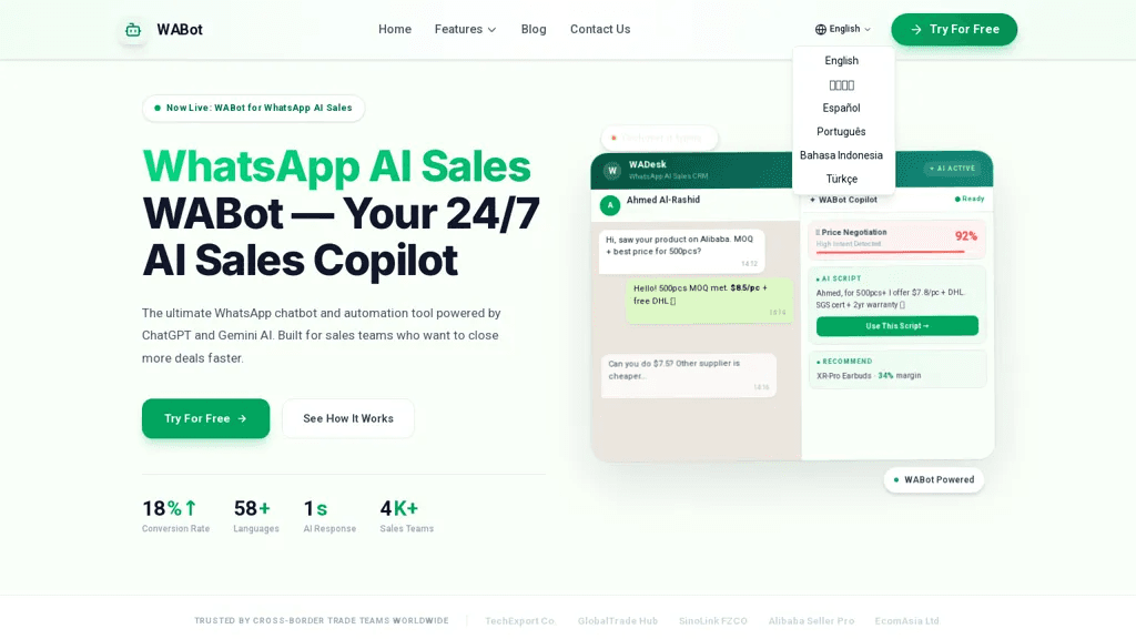 WhatsApp AI Sales 工具截图