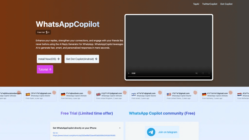 WhatsAppCopilot 官网截图