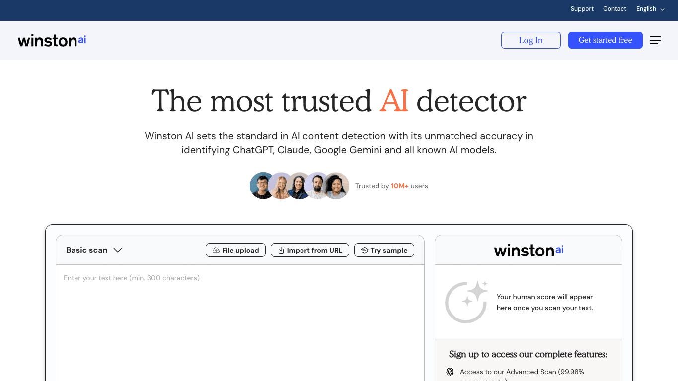 Winston AI 官网截图