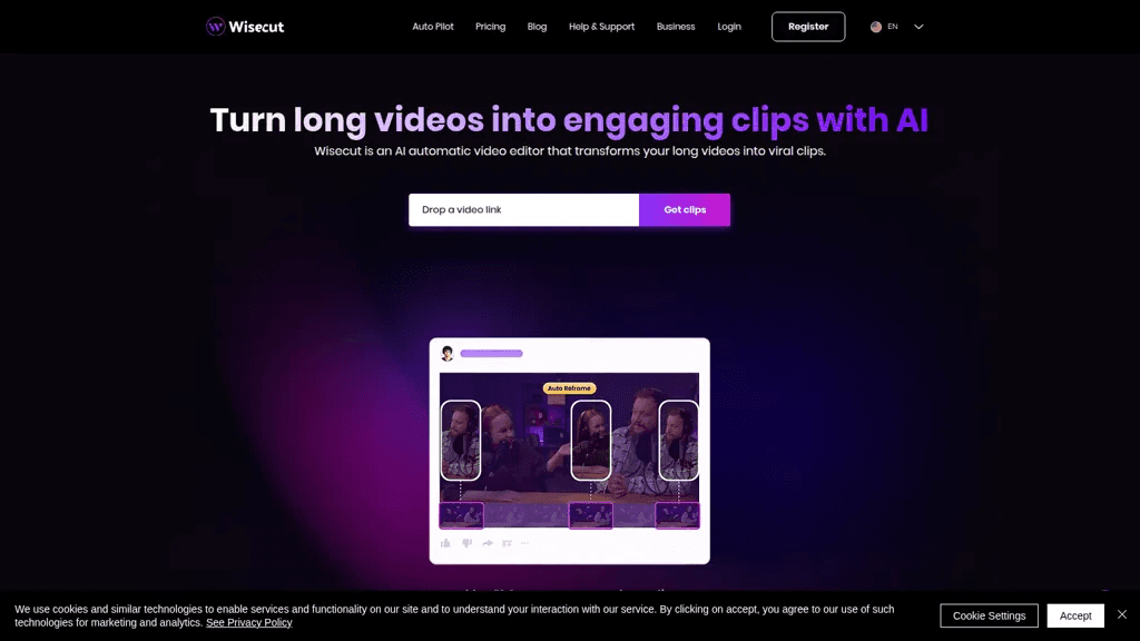 Wisecut AI 官网截图