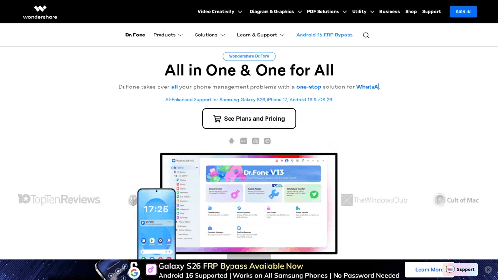 Wondershare Dr.Fone 工具截图