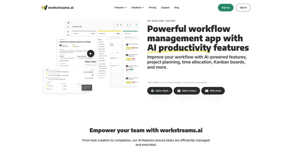 workstreams.ai 官网截图