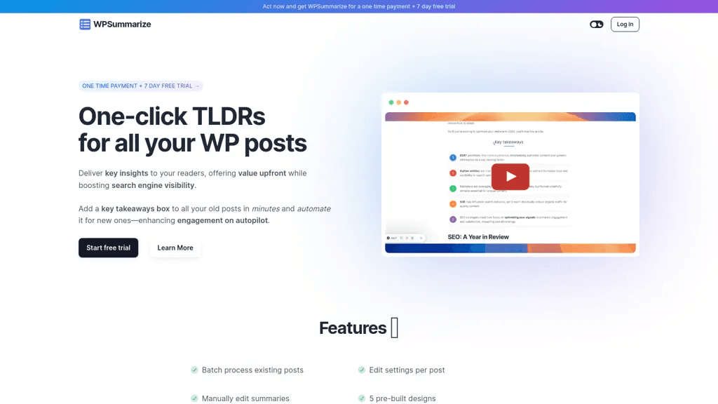 WPSummarize 官网截图