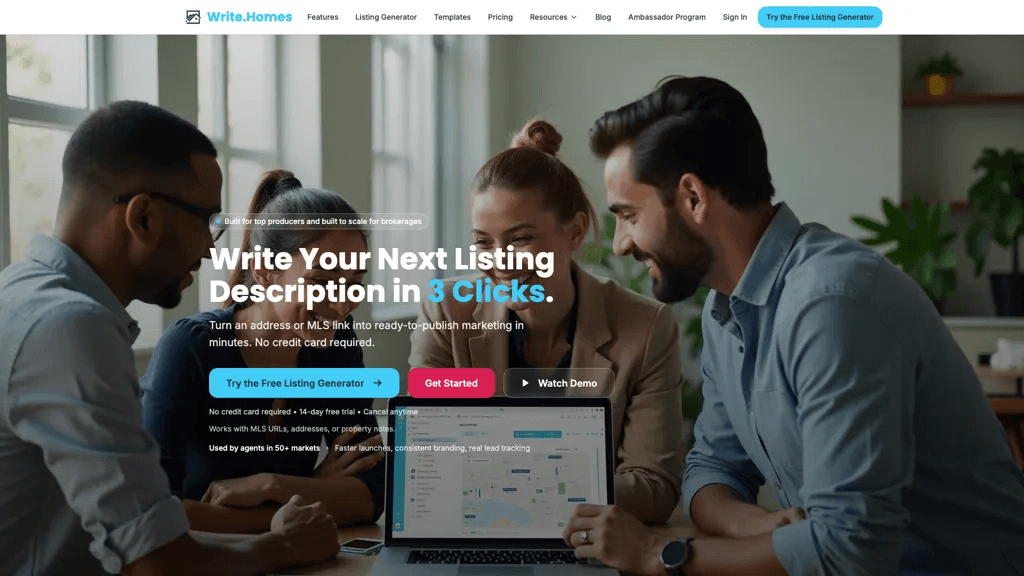 Write.homes 官网截图