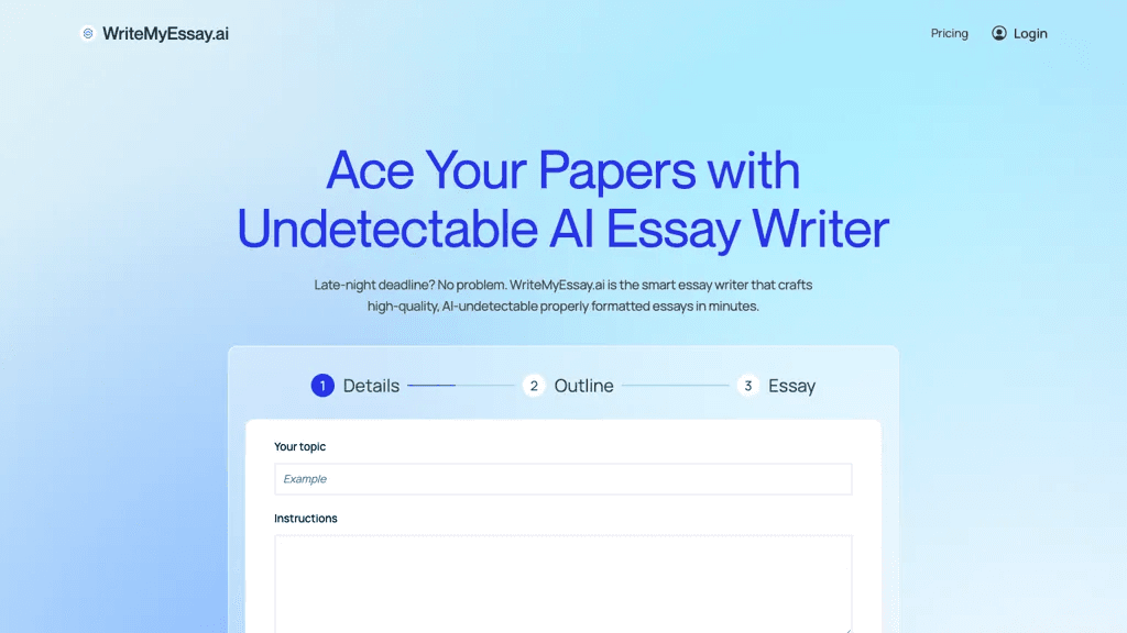 WriteMyEssay.ai 工具截图