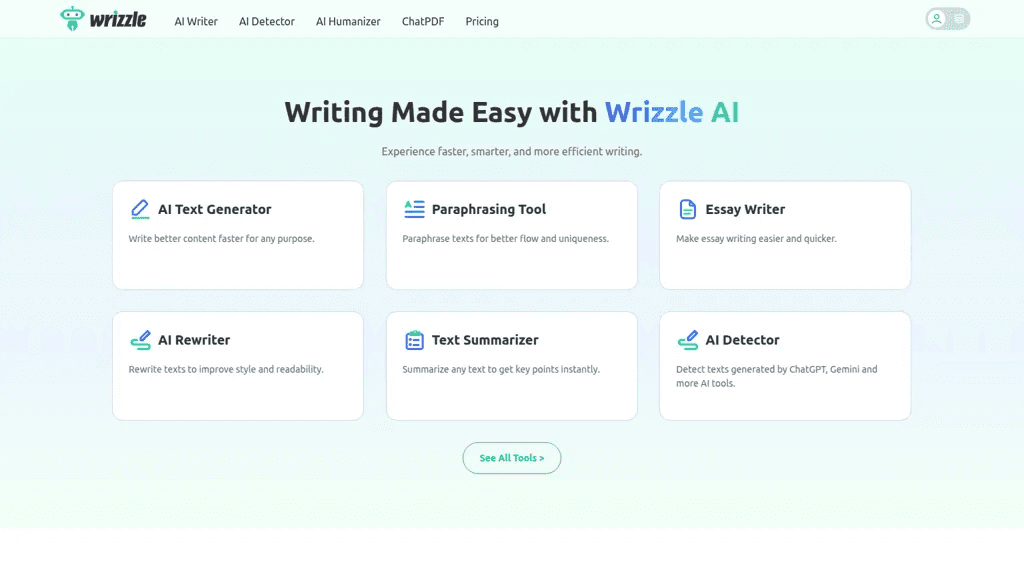 Wrizzle AI 工具截图