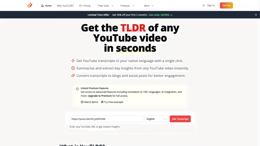 You-tldr 官网截图