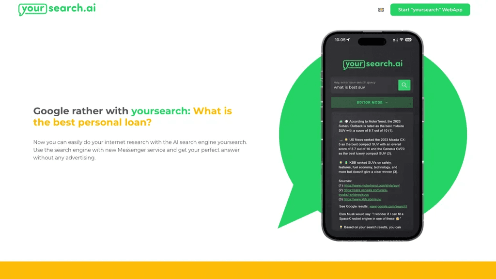 yoursearch.ai 工具截图